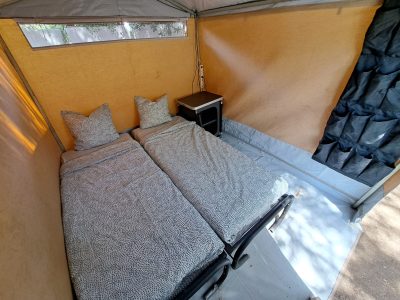 2p tent - inside double bed