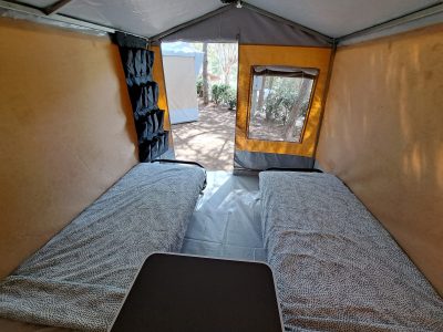 2p tent - inside twin beds